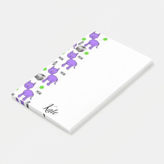 Post-it Notes Kitten Paarse Kat Miauw (Schuin)