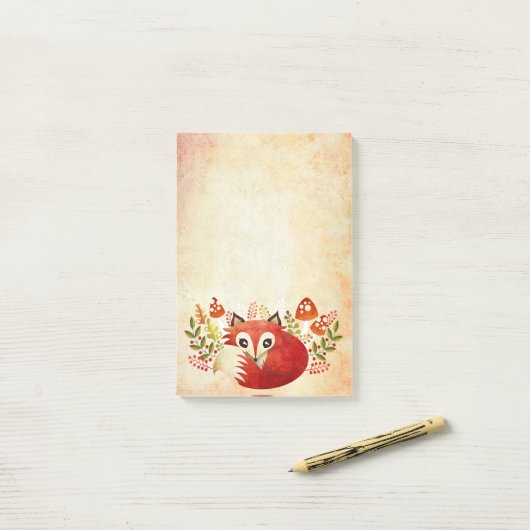 Post-it® Notes Lazy Foxy 4x6 (Sur un bureau)
