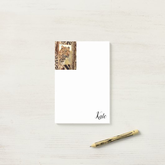 Post-it Notes Léopard (Sur un bureau)