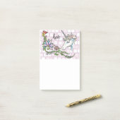 Post-it Notes Licorne Rose Floral (Sur un bureau)