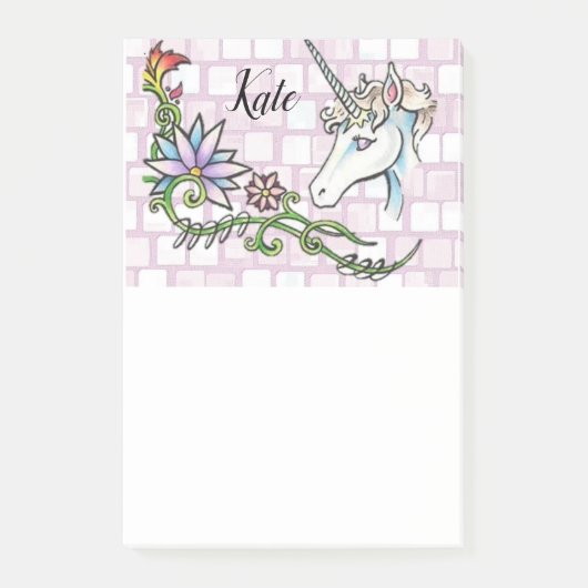 Post-it Notes Licorne Rose Floral (Devant)