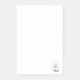Post-it® Notes Lignes Noires & Blanches J'aime Maman