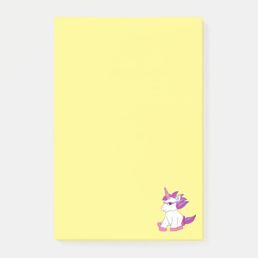 Post-it Notes met schattige eenhoorn met bril (Voorkant)