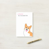 Post-it® Notes mignonnes de corgi (Sur un bureau)