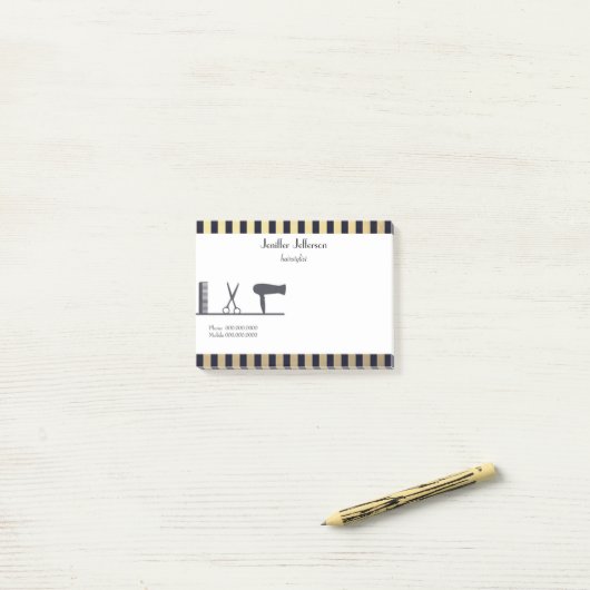 Post-it® Notes mignonnes de Courrier-it® de coiffeur (Sur un bureau)