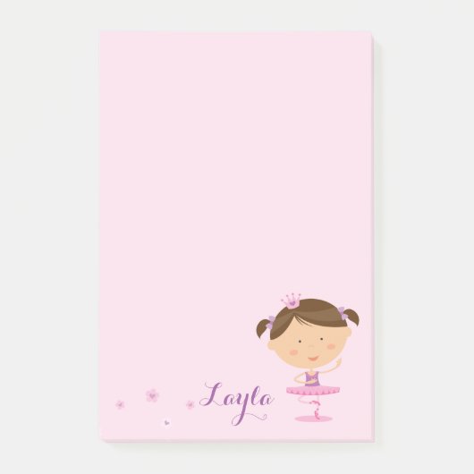 Post-it® Notes mignonnes de fille de ballerine de danseur (Devant)