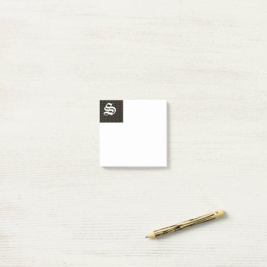 Post-It Notes Monogrammées avec un S Initial (Sur un bureau)