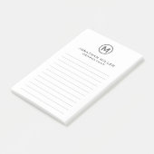 Post-it® Notes monographiques minimalistes grises (Incliné)