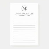 Post-it® Notes monographiques minimalistes grises (Devant)