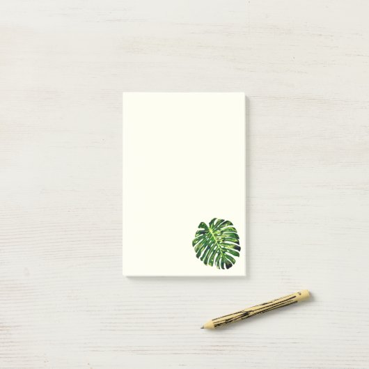 Post-it® Notes Monstera Leaf (Sur un bureau)