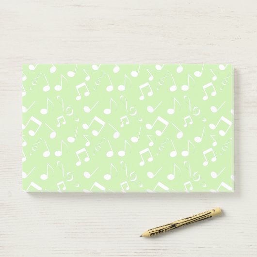 Post-it® Notes musicales blanches Design Post-It Notes (Sur un bureau)