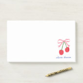 Post-It Notes | Nœud Coquette Cerise Coupé (Sur un bureau)