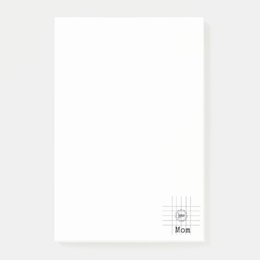 Post-it® Notes Noir & Blanc Lignes Amour Maman  (Devant)
