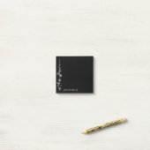 Post-it® Notes noires avec bouquets de fleurs blanches vint (Sur un bureau)