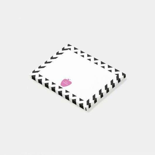 Post-it® Notes noires roses de Courrier-it® de professeur (Incliné)