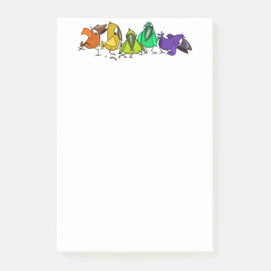 Post-it® Notes Oiseaux de Couleur (Devant)