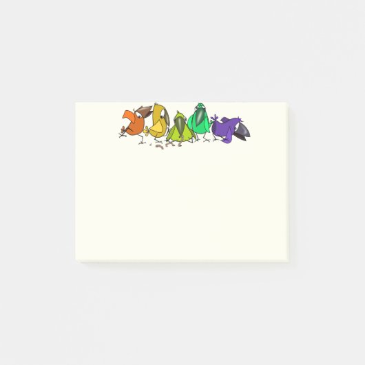 Post-it® Notes Oiseaux Drôles (Devant)