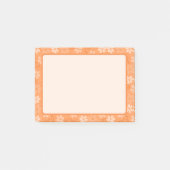 Post-It Notes Orange Amusants et Gais avec Fleurs (Devant)