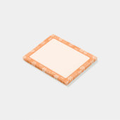 Post-It Notes Orange Amusants et Gais avec Fleurs (Incliné)