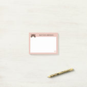 Post-it Notes Ours Rose Mignon & Pattes Ajoutez Vo (Sur un bureau)