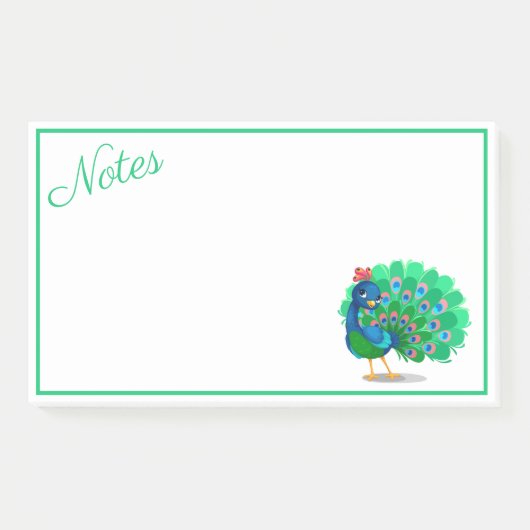 Post-It Notes Paon Coloré (Devant)