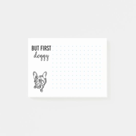 Post-it® Notes Papier Chiot Bouledogue Français (Devant)