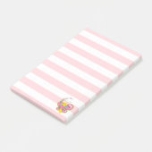 Post-it® Notes Papillon rose et blanc à rayures (Incliné)