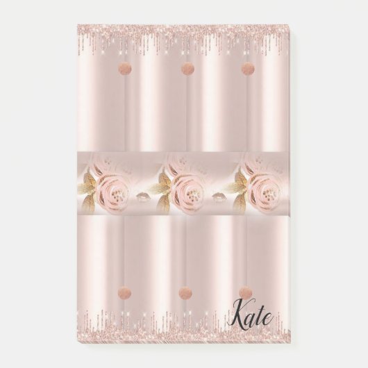 Post-it Notes Parties scintillant rose (Devant)