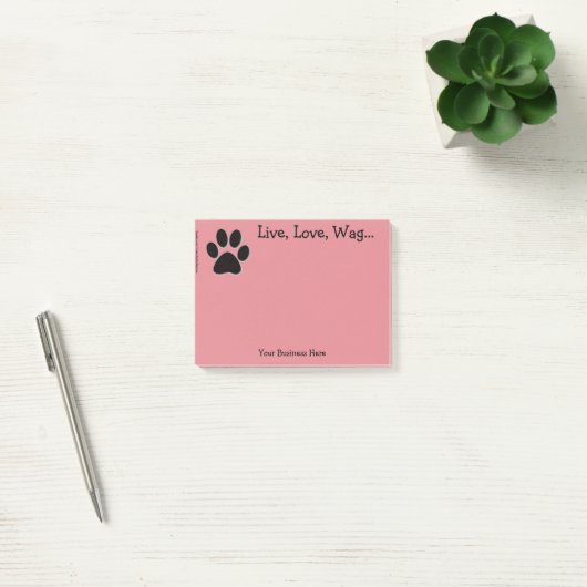 Post-it Notes - Pauw Print - "Live, Love, Wag..." (Kantoor)