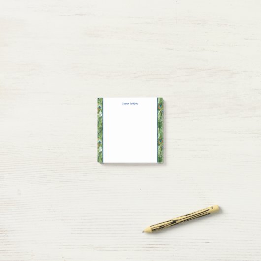 Post-it® Notes-Peacock Feathers Notes (Sur un bureau)