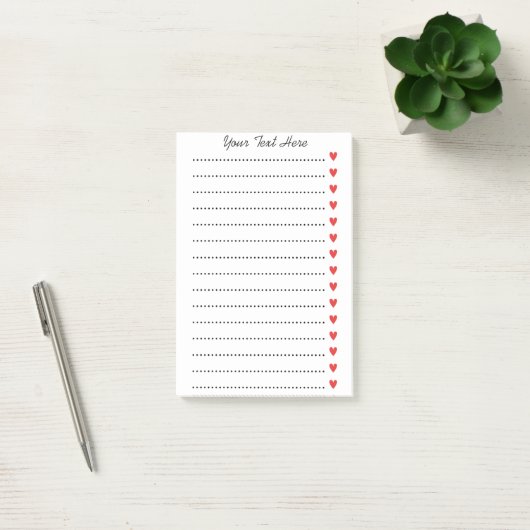 Post-it® Notes personnalisées avec le coeur rouge (Bureau)
