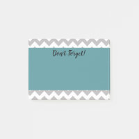 Notes personnalisées Chevron & Turquoise Post it