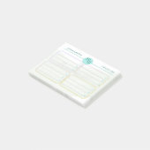 Post-it® Notes personnalisées d'aquarelle bleue et verte (Incliné)