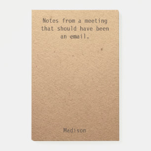 Post-it® Notes Personnalisées Drôles pour Réunions de Burea