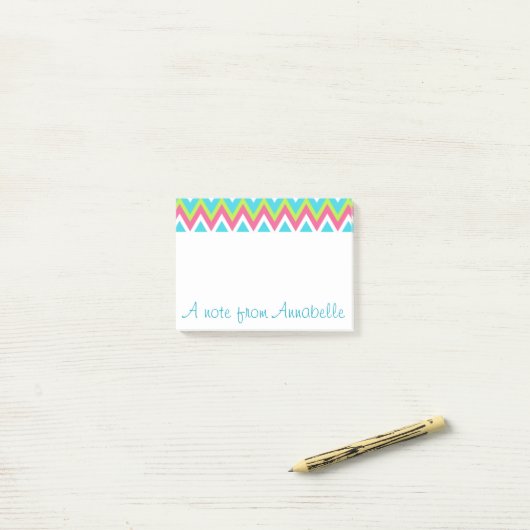 Post-it® Notes personnalisées et lumineuses sur l'arc-en-ci (Sur un bureau)