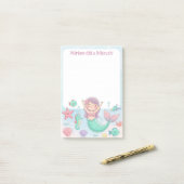 Post-it® Notes personnalisées Mitzvah de mignonne sirène (Sur un bureau)