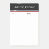 Post-it® Notes personnalisées, noires et argentées (Devant)