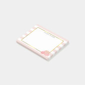 Post-it® Notes personnalisées Pink Stripe & Blush Peony (Incliné)