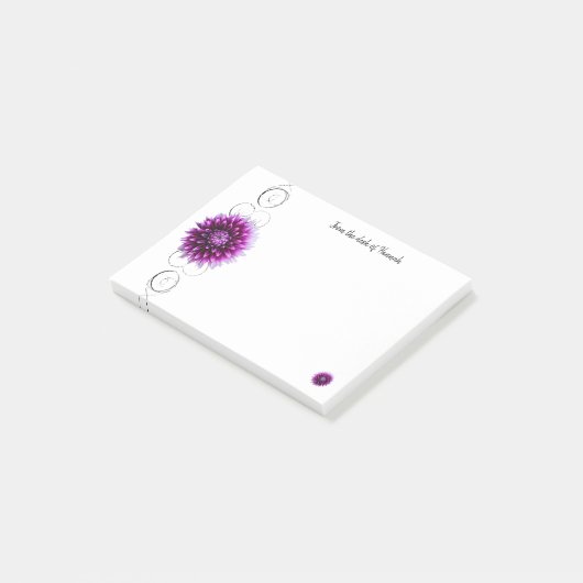 Post-it® Notes personnalisées Purple Dahlia (Incliné)