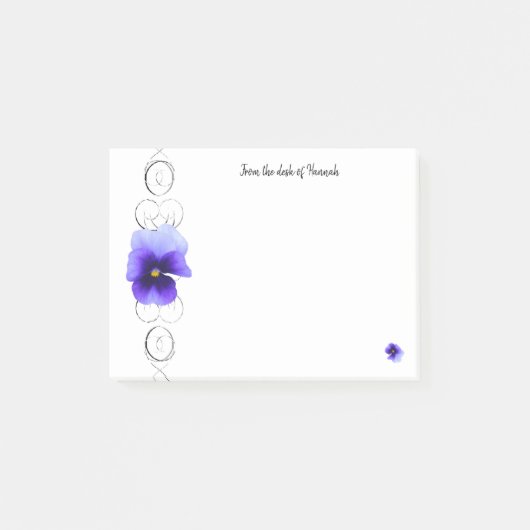 Post-it® Notes personnalisées Purple Pansy (Devant)