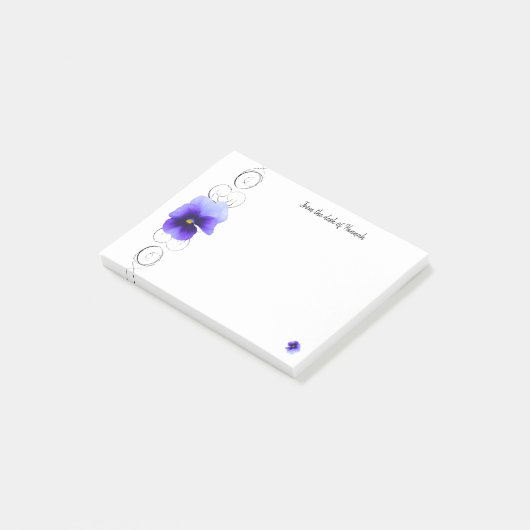 Post-it® Notes personnalisées Purple Pansy (Incliné)