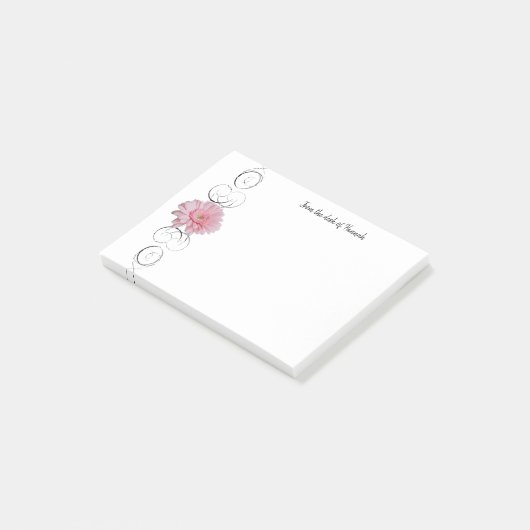 Post-it® Notes personnalisées rose Gerber Daisy (Incliné)