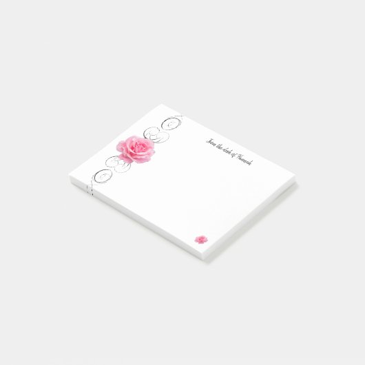 Post-it® Notes personnalisées rose rose (Incliné)