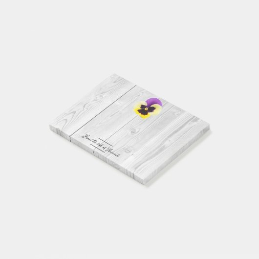 Post-it® Notes personnalisées Rustique violet et jaune (Incliné)