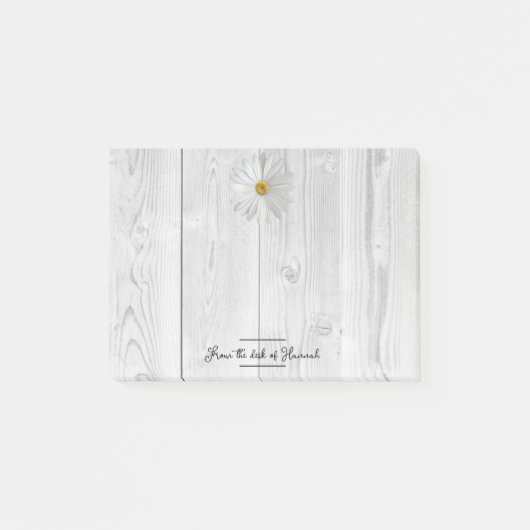 Post-it® Notes personnalisées Rustique White Daisy (Devant)