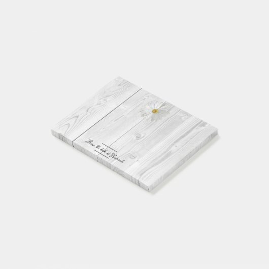 Post-it® Notes personnalisées Rustique White Daisy (Incliné)