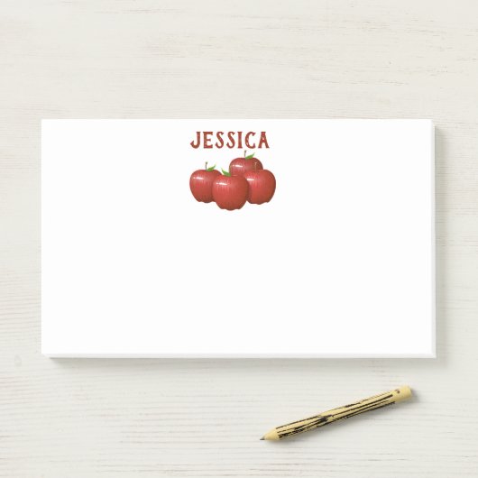 Post-it® Notes personnalisées sur le thème de la pomme (Sur un bureau)