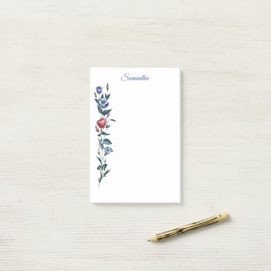 Post-it® Notes personnalisées sur les billets de fleurs (Sur un bureau)