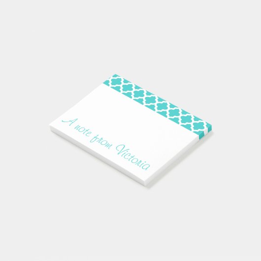 Post-it® Notes personnalisées Turquoise (Incliné)