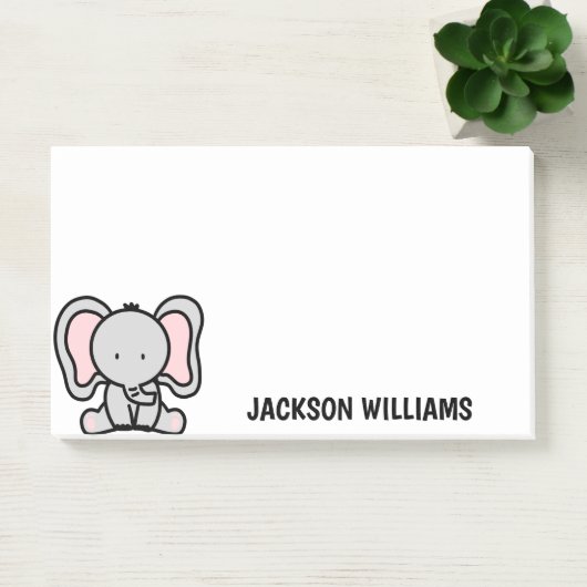 Post-it Notes personnalisés avec nom Éléphant Mign (Bureau)